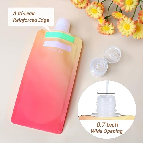 Miniatura 5 de PACKISM Recipientes de viaje para artículos de tocador, paquete de 15 bolsas de viaje aprobadas por la TSA a prueba de fugas, 3 onzas, diseño de