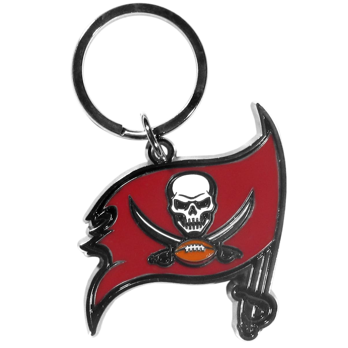 Siskiyou NFL Sports Fan Shop Tampa Bay Buccaneers Chrome & Enameled Key Chain One Size Team Colors