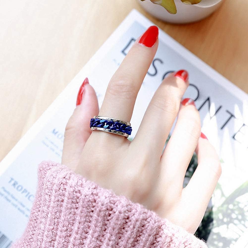Spinner Ring for Men Women Silver Ring for Men Stainless Steel Ring Cool Titanium Fashion Ring Beer Bottle Opener Chain Rings - Image 5