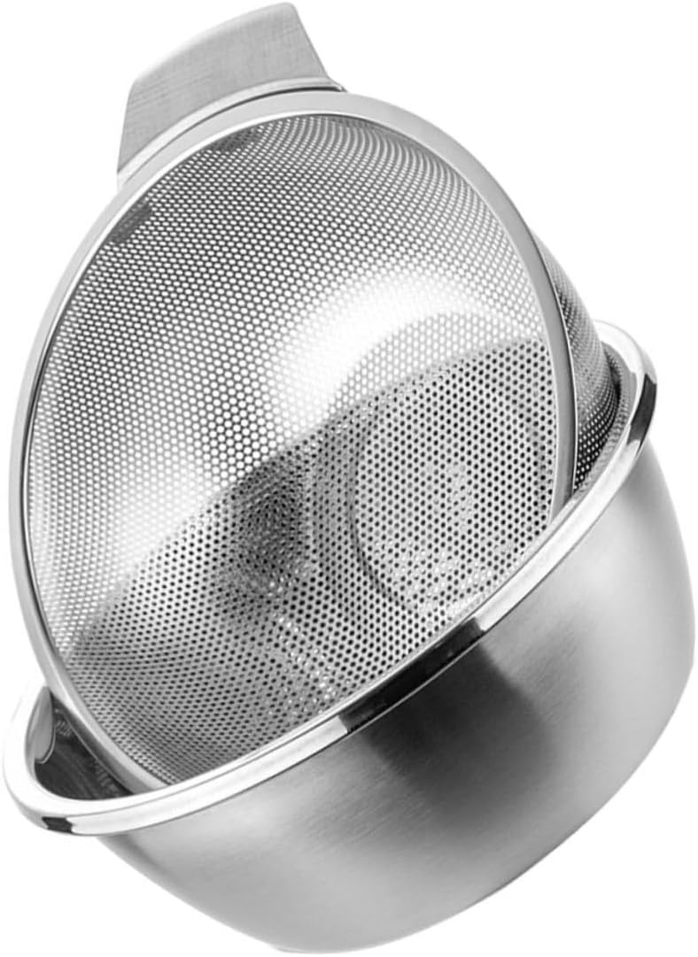 PRETYZOOM 1set Stainless Steel Double-layer Drain Basket Set for Kitchen Versatile Fruit and Vegetable Strainer Efficient Food Storage and Cleaning