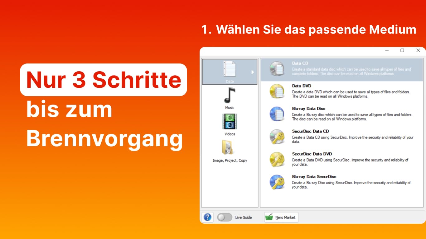 Nero Burning ROM 2026 | Das Original | Brennprogramm | CD DVD Bluray Brennen | Rippen | Kopieren | 1 PC | Windows 11 / 10 / 8 / 7