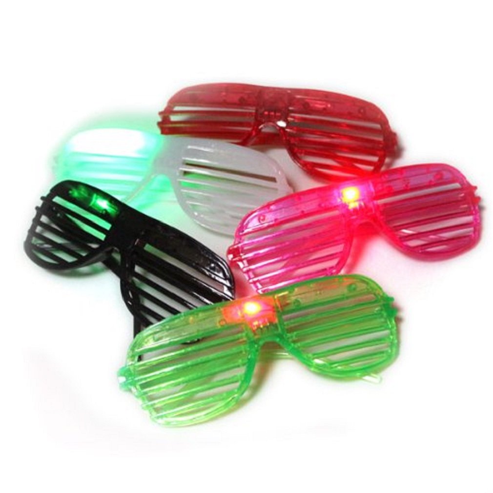 12 Pairs of LED Flashing Light Up Party Glasses Shades