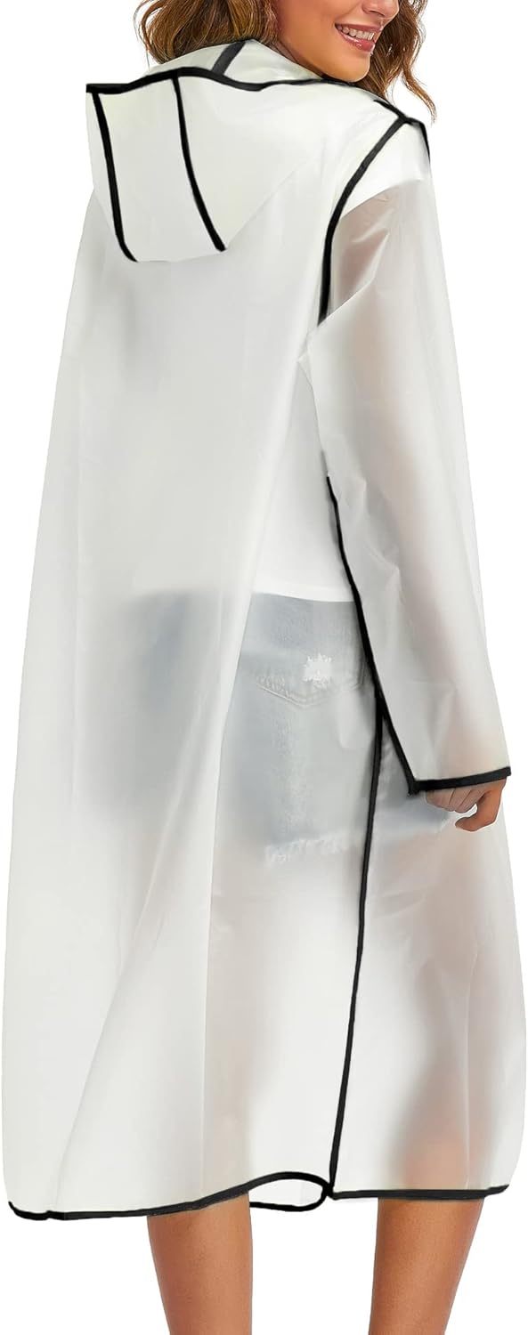 Raincoats For Women Men Reusable Portable Waterproof EVA Long Rain Ponchos with Hoods - Image 5