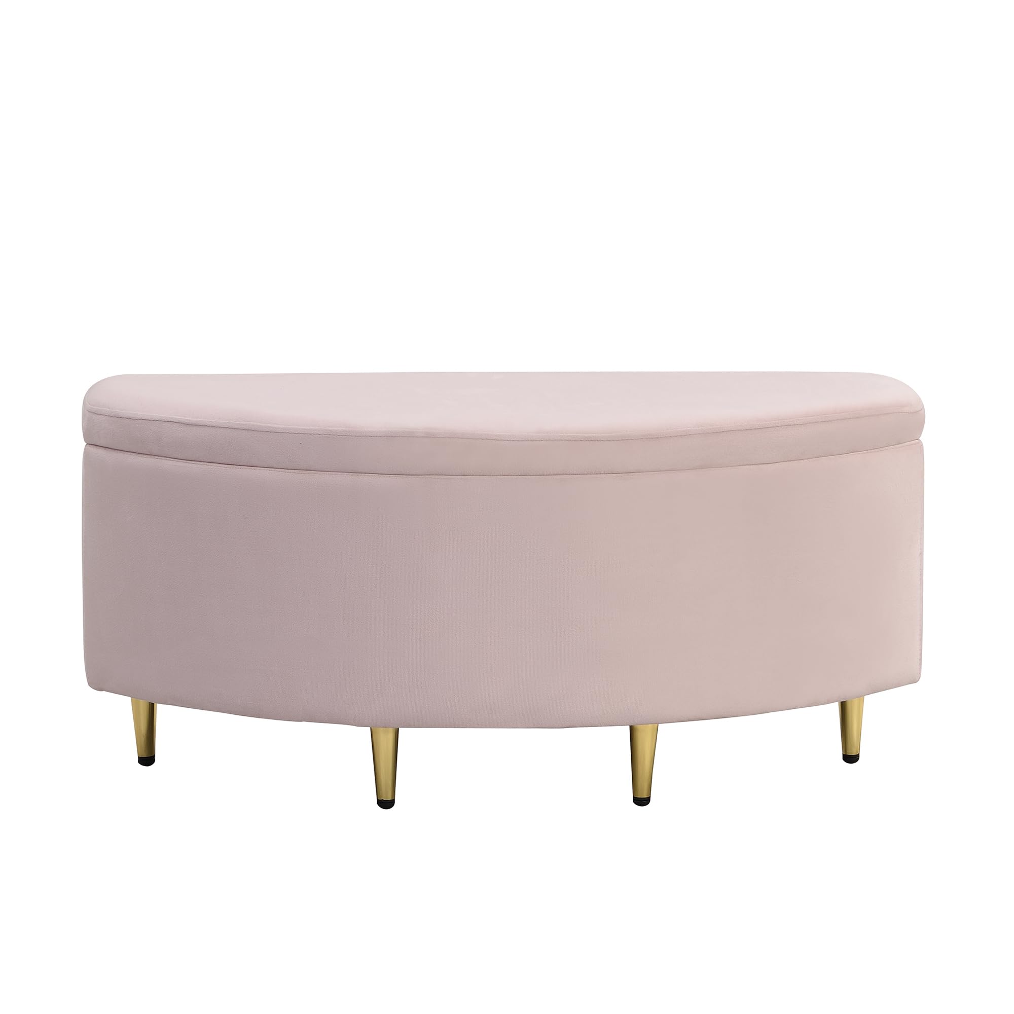 Panca imbottita con contenitore in velluto, con vano portaoggetti, poggiapiedi con gambe in metallo, adatta per corridoio, soggiorno, camera da letto, 90 x 40 x 42 cm, rosa