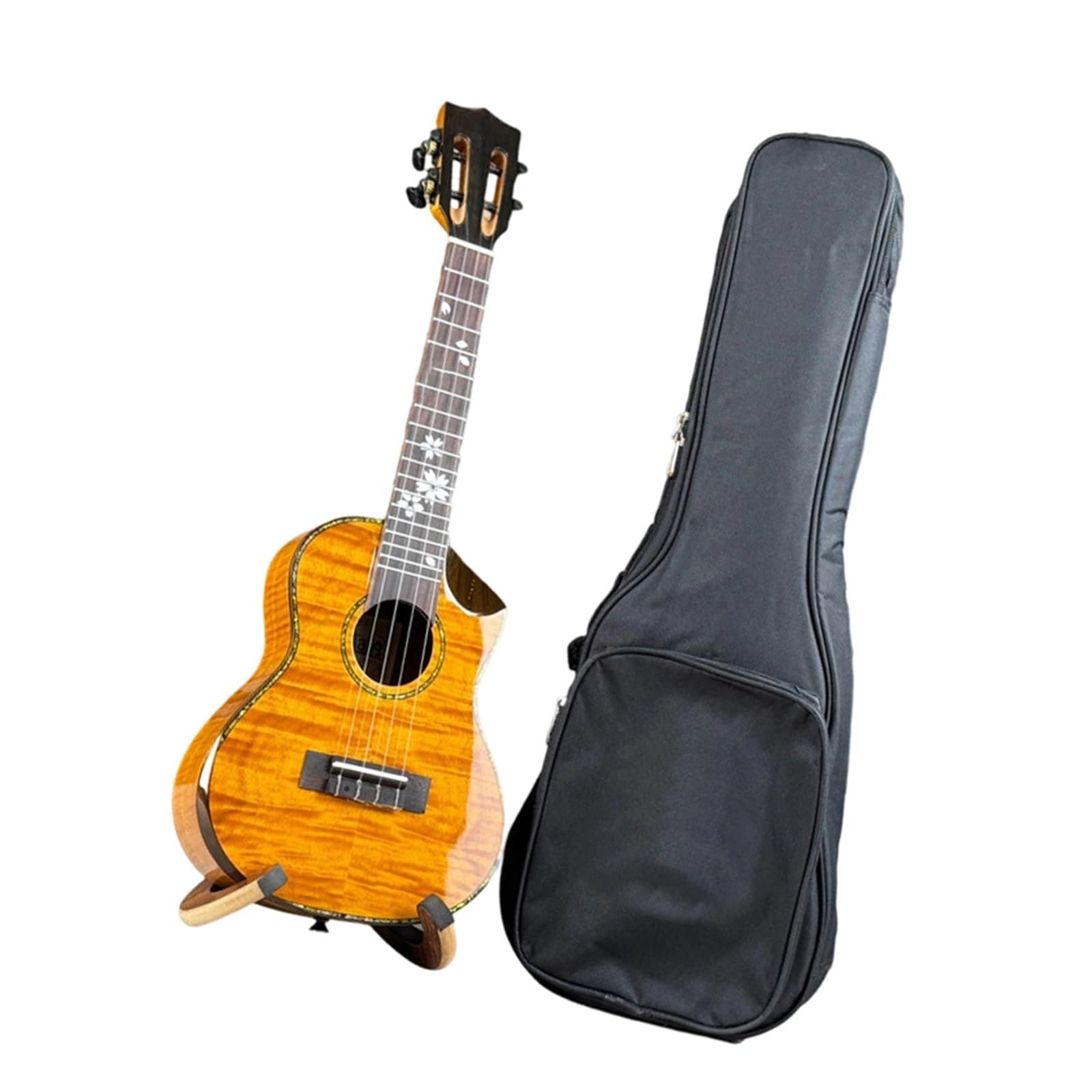 23 Calowa/26 Calowa 4 Strunowa Gitara Ukulele Mała Z Błyszczącym Wykończeniem I Wzorzystym Wzorem Solid Top Model Ukulele Dla Dorosłych