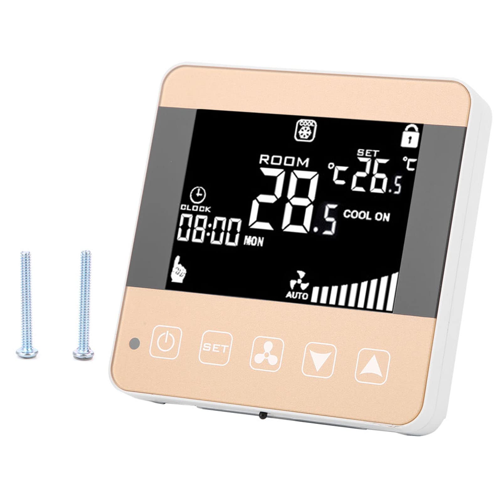 Termostato LCD Inteligente para Aire Acondicionado Central con Control de Temperatura de Alta Precisión Adecuado para Unidades de Aire Acondicionado de Hogar y Oficina (WiFi, (Control por