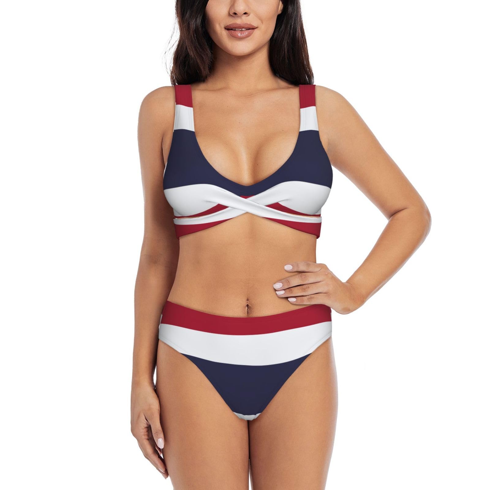 Fwjzdsp Unisex As Pic Thailand Flag Bikini Sets For Women Swim Top With Built In Bra Two Piece Swimsuit Push Up Beach Swimwear