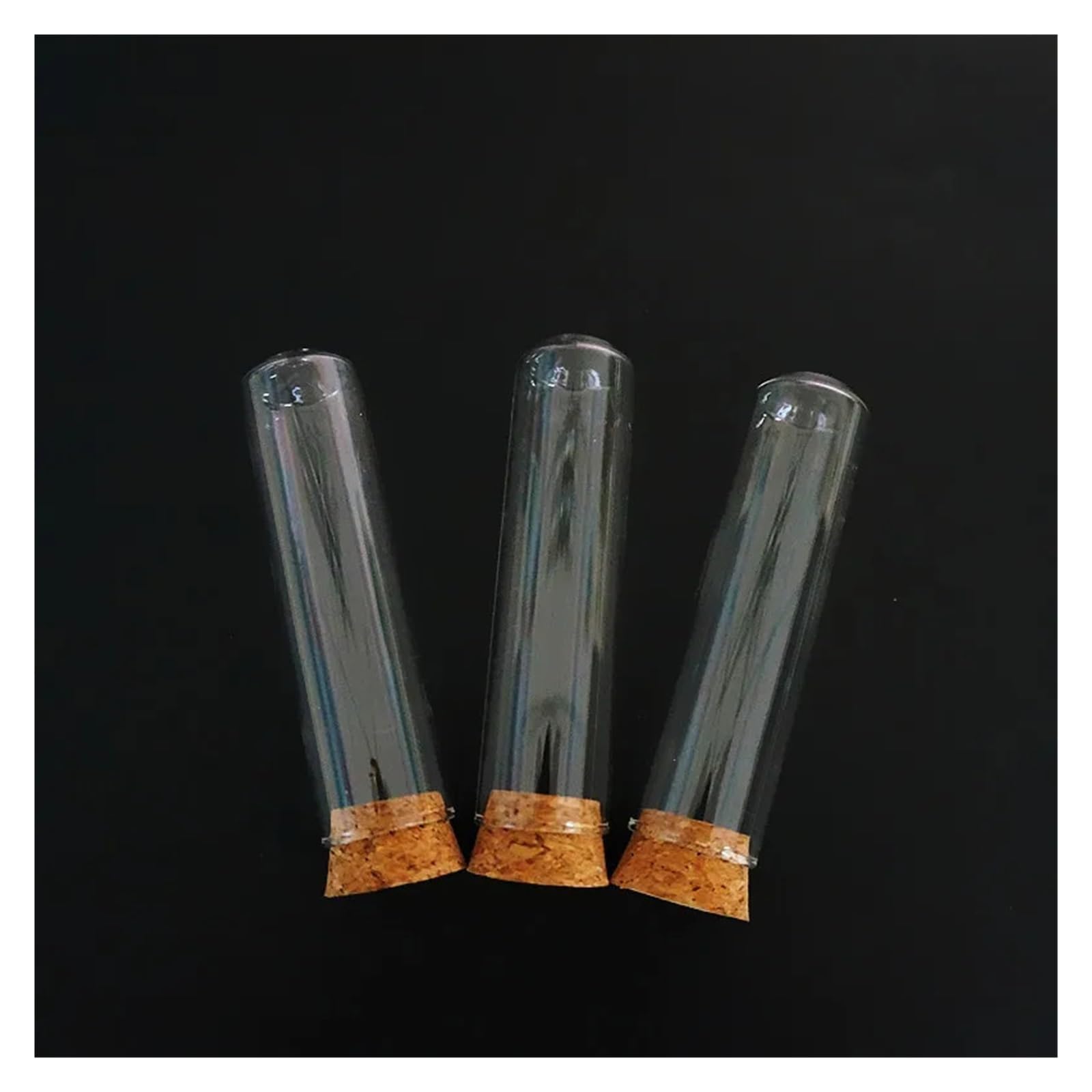 yingyingjia 12 szt./partia Przezroczysta szklana probówka 25x100mm z korkiem okrągłym dnem