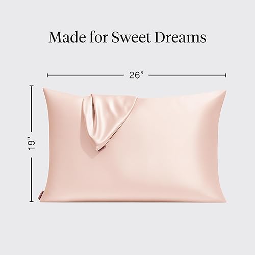 Miniatura 4 de Kitsch Funda de almohada de satén con cremallera para cabello y piel, tamaño Queen, más suave que las fundas de almohada de seda, paquete de 2