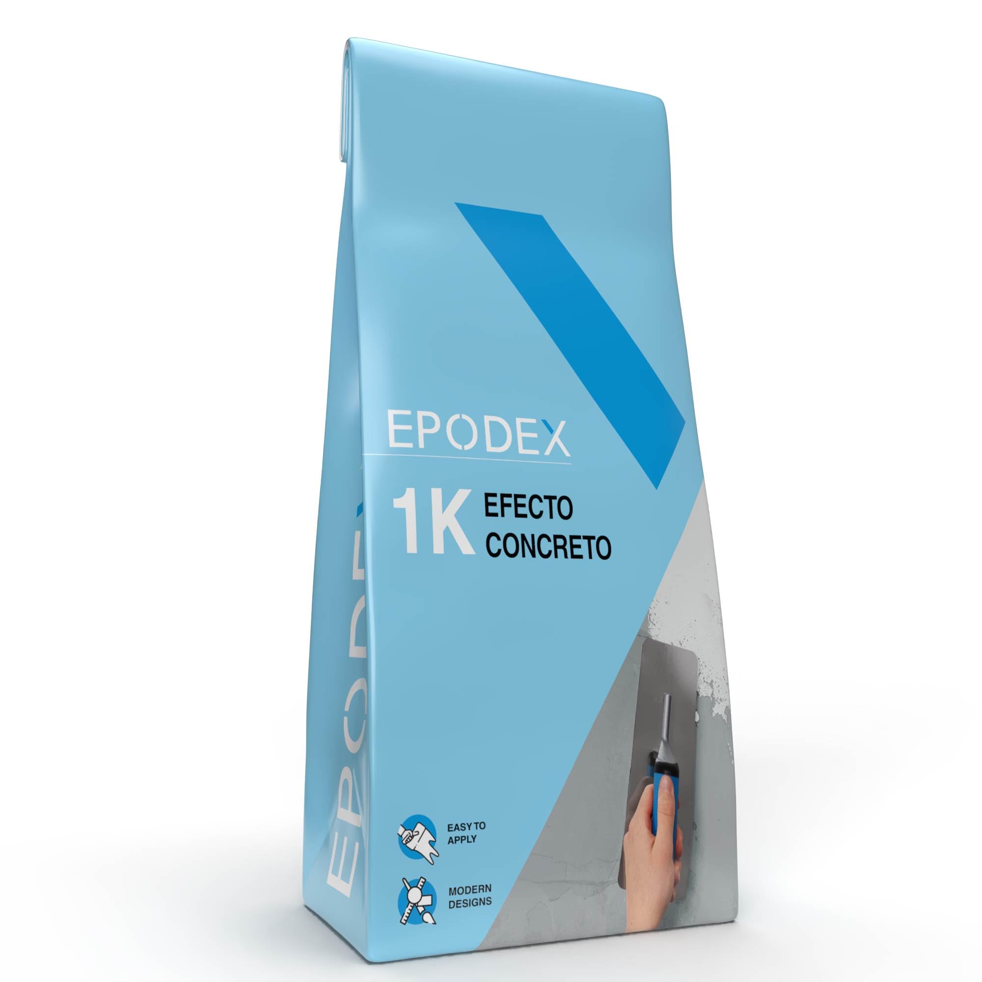 EPODEX CONCRETE EFFECT Estuco efecto cemento - Iron Grey | Revoco estructurado para paredes, azulejos & más - Interior & Exterior - 5 kg (5 m² - capa de 1 mm)