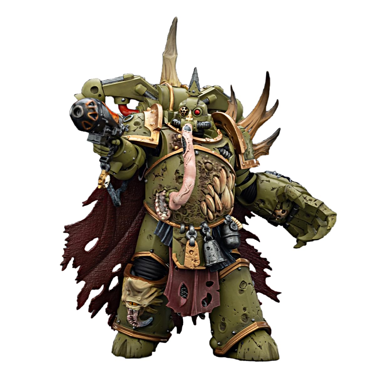 TOYVERSE JOYTOY Warhammer 40,000 Death Guard Plague Marine Champion with Plasma Pistol and Power Fist 1/18 Scale Action Figure Character Model 15+