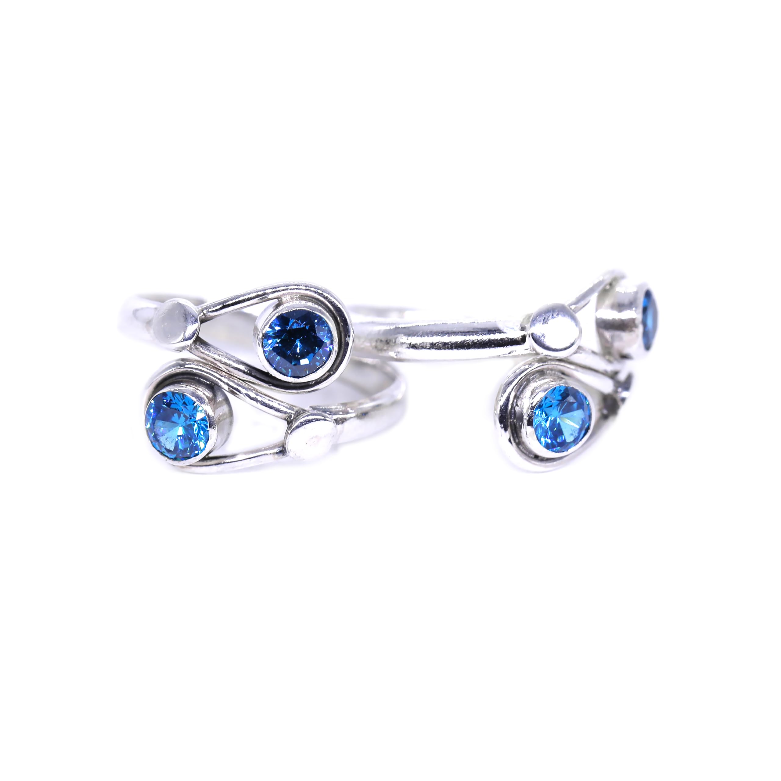 FRONT OPEN TOERING CHUTKI BICHIYA 925 STERLING SILVER IN STONE FOR GIRLS AND WOMENS IN PURE SILVER-image-48