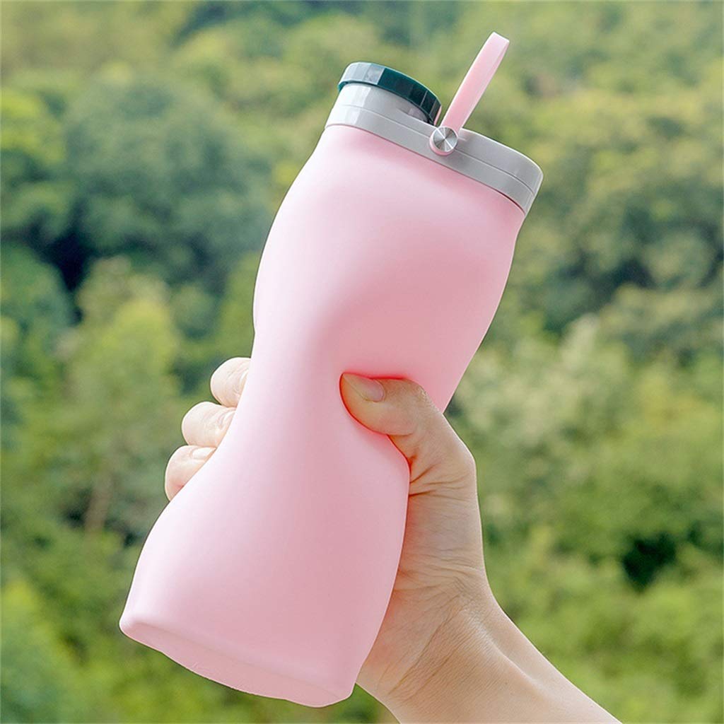 Bottiglia d'Acqua Pieghevole, personalità Gel di Silice Portatile Anti-Caduta Telescopico for Studenti (4 Colori)