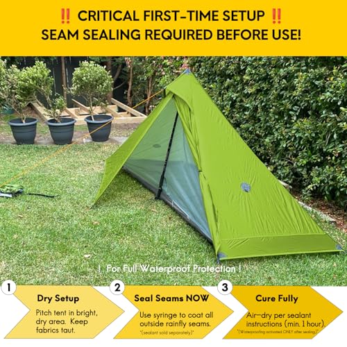 Image of LANSHAN Ultralight Waterproof 1-2 Person Backpacking Tent | Ultralight waterproof nylon, pitch anywhere, for camping & travel.