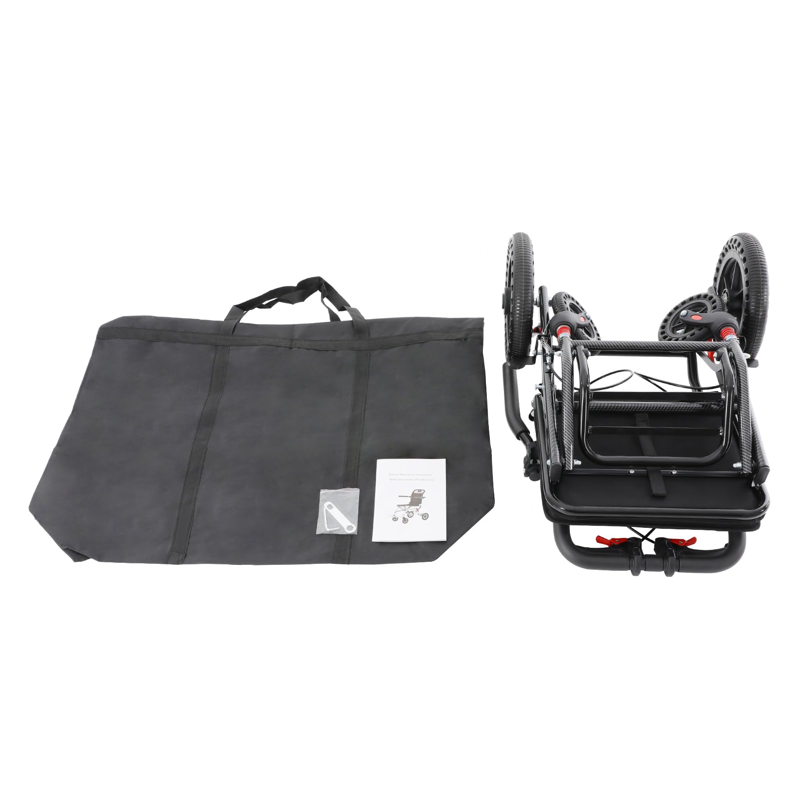 Silla de ruedas plegable ligera, silla de ruedas plegable, silla de ruedas de viaje con cojín de asiento y ruedas, silla de ruedas activa Dimensiones (desplegada)54 × 83 × 89 cm