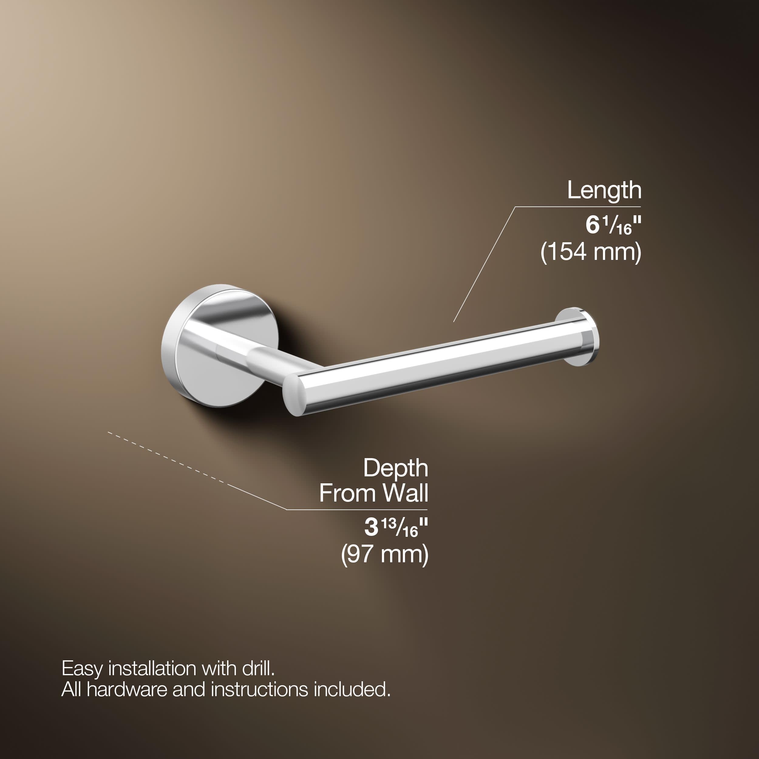 KOHLER K-27292-CP Elate Toilet Paper Holder, Minimalist Design, Premium Durable Metal, Corrosion Resistant, Polished Chrome — Amazon image 4