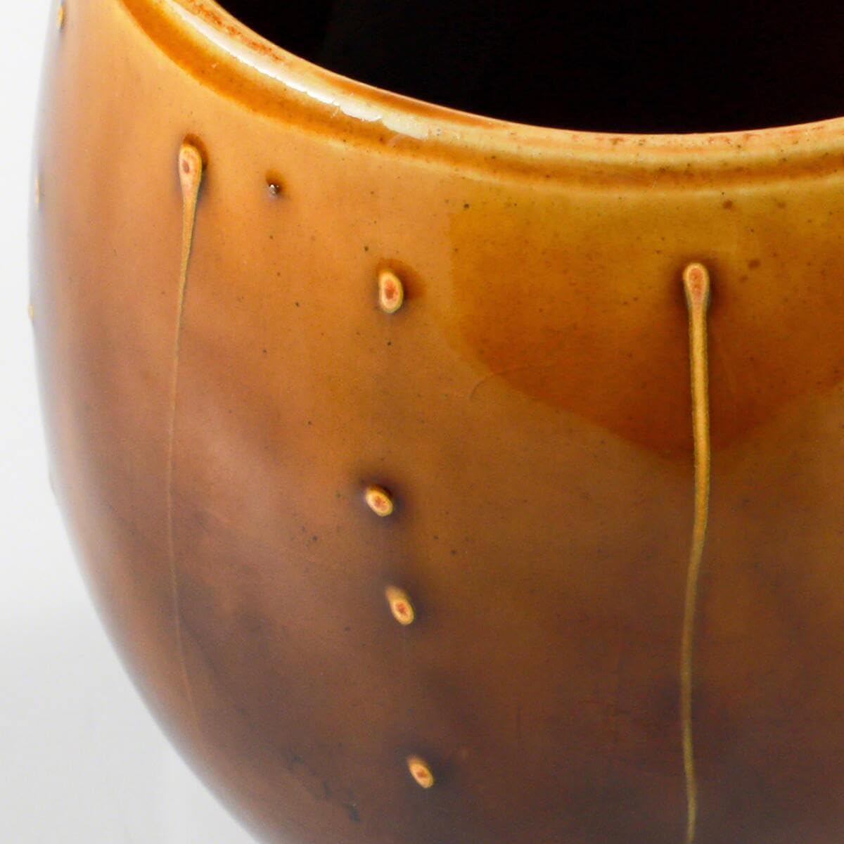 Asayu Japan Ceramic Coffee Pour Over Maker Set in Caramel, Slow Brewing Paper Filter Holder and Dripper with 3 Holes for Coffee and Tea - Accessory Ceramic Mug