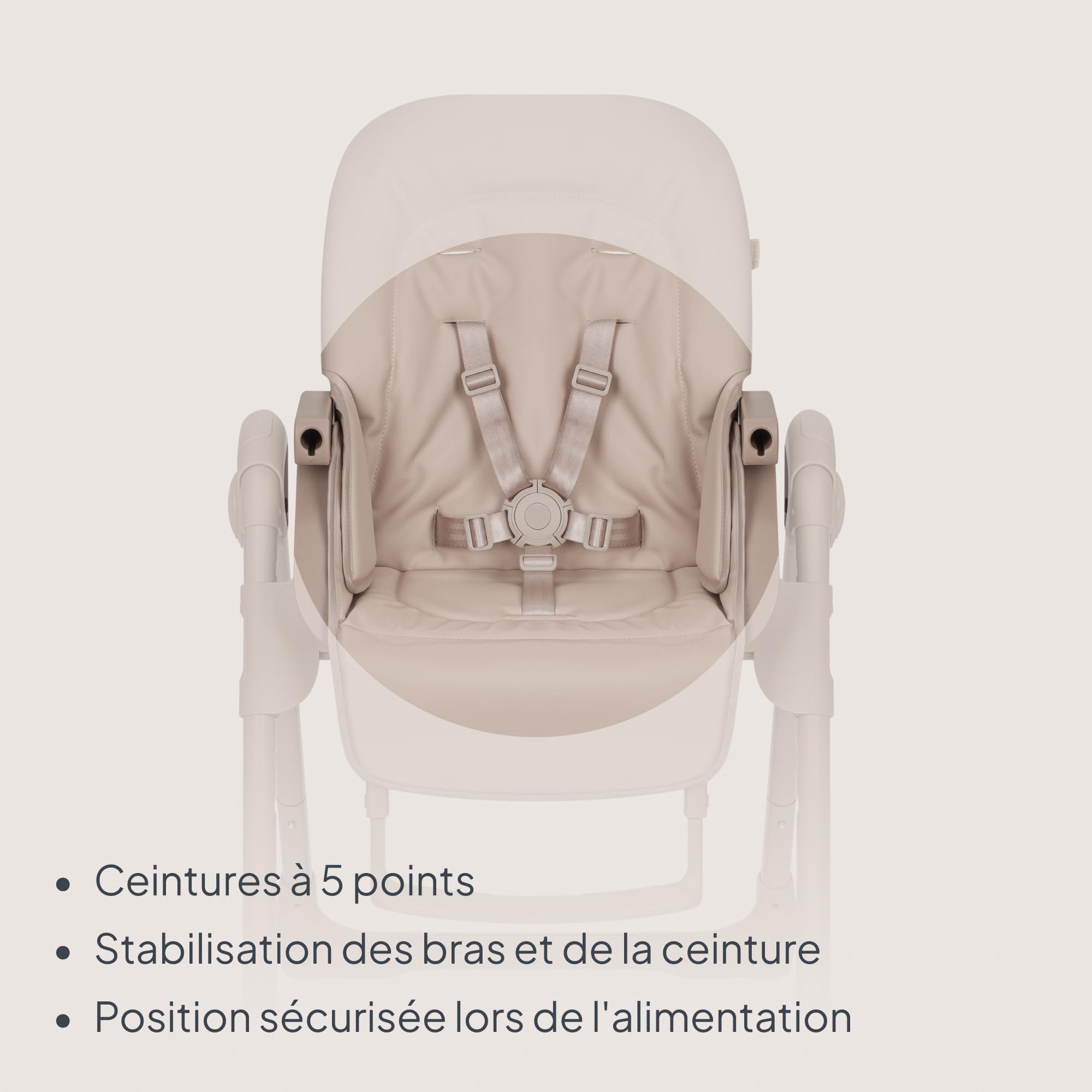 LIONELO Linn Plus chaise haute bebe jusqu'à 15 kg, deux plateaux amovibles, ceintures à 5 points, réglage de la hauteur du siège du dossier et du plateau