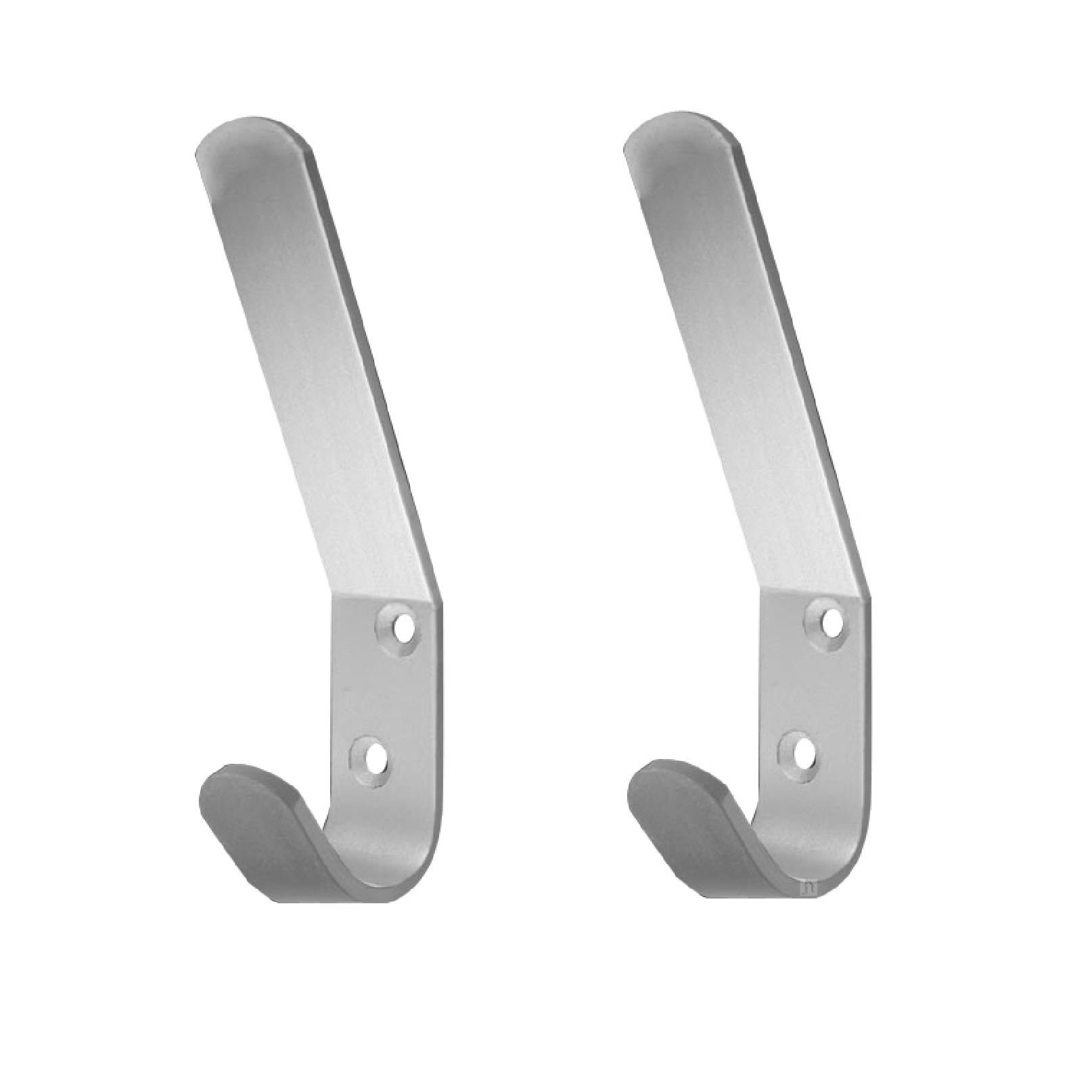 5 x Double Hat and Coat Hooks Aluminium Dress Robe Garment Hangers Hook