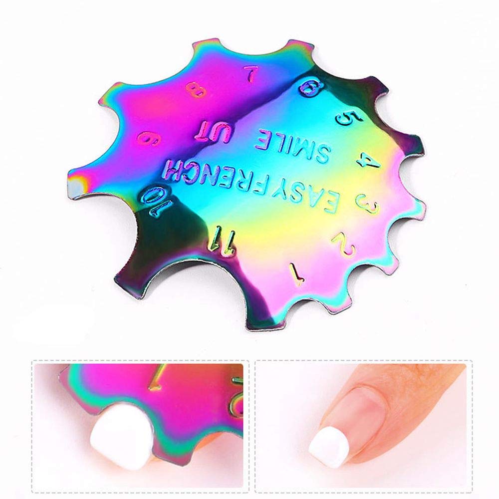 NC NC 5Pcs Easy French Smile Line Nail Art Gel Acrilico Cutter Tool Acciaio Inossidabile Nail Art Manicure Trimmer per Bordi Accessori Fai da Te Strumento Manicure Edge Trimmer Tool
