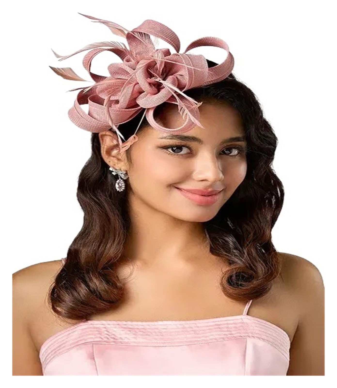 UALXPAO Wedding Hats Tea Party Fascinators Headband Hat Flower Feathers Ribbon Fascinator Hats for Women Wedding Cocktail for Tea Party,Weddings(Color3)
