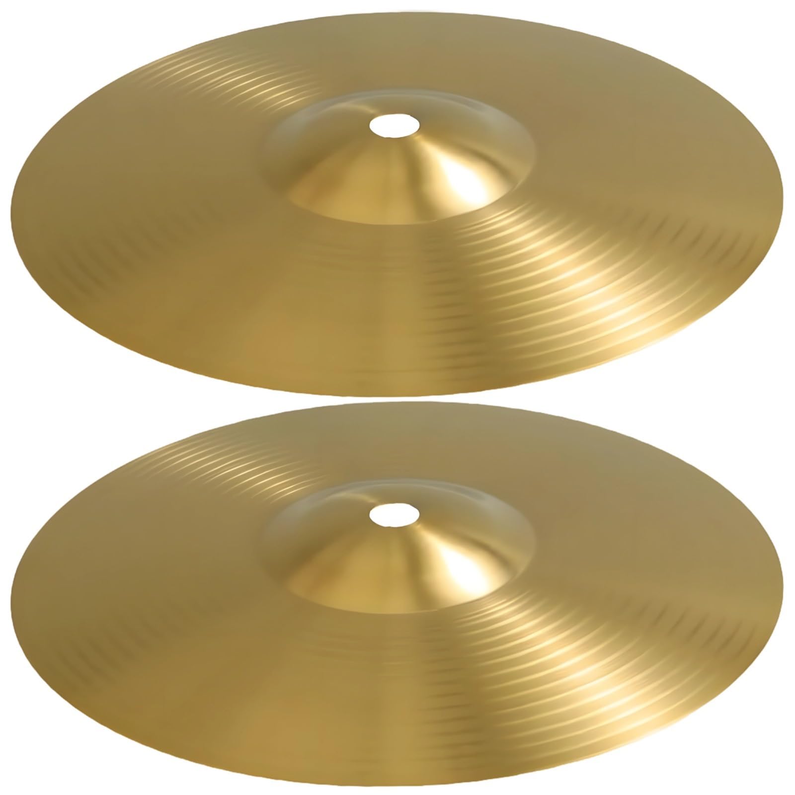 Packool Brass Cymbals for Drums, Bright Tone, Easy Installation, Cymbal for Jazz and Rock, 2 PCS 10 in Drum Cymbals