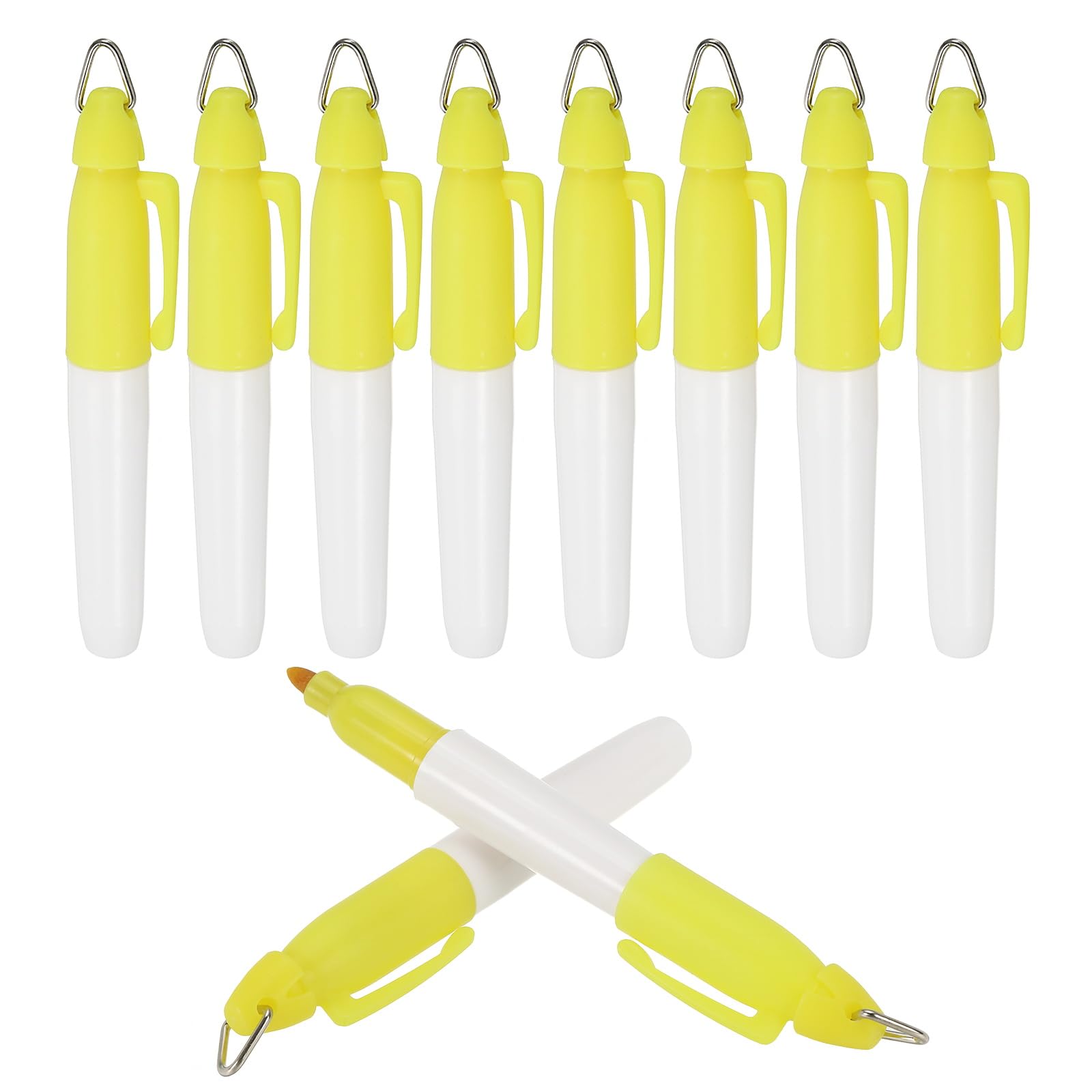 PATIKIL 10 Pcs Mini Permanent Markers with Clips Golf Ball Markers Pen Badge Ink Pens Golf Keychain Clips for Home Office Supplies Sports Outdoor Activities