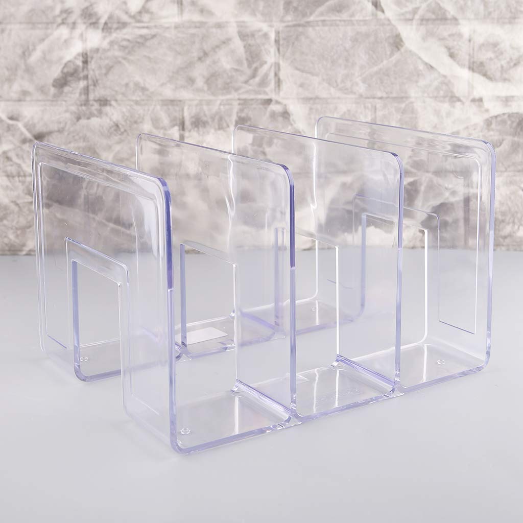 Acryl-Buchenden, transparente mehrschichtige Buchstütze, rutschfeste, robuste Buchstopper Buchteiler Buchhalter für Regale