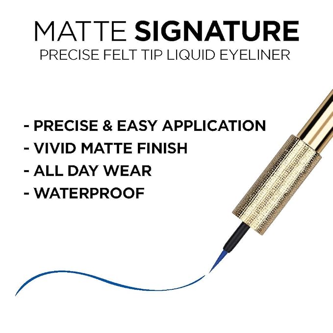 Delineador líquido mate L’Oréal Paris azul resistente al agua miniatura 2