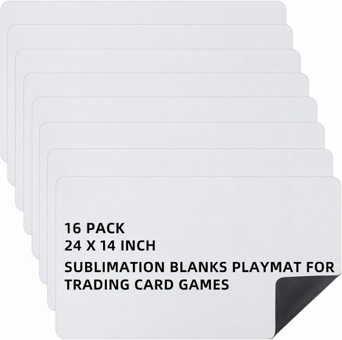 Yexiya 8 Pcs Card Game Mats 14 x 24 Inch Sublimation Blanks Playmat for Trading Board Game Smooth Rubber Playing Mat for Games, Mouse Pad (White)