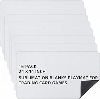 Yexiya 12 Pcs Card Game Mats 14 x 24 Inch Sublimation Blanks Playmat for Trading Board Game Smooth Rubber Playing Mat for Games, Mouse Pad (White)