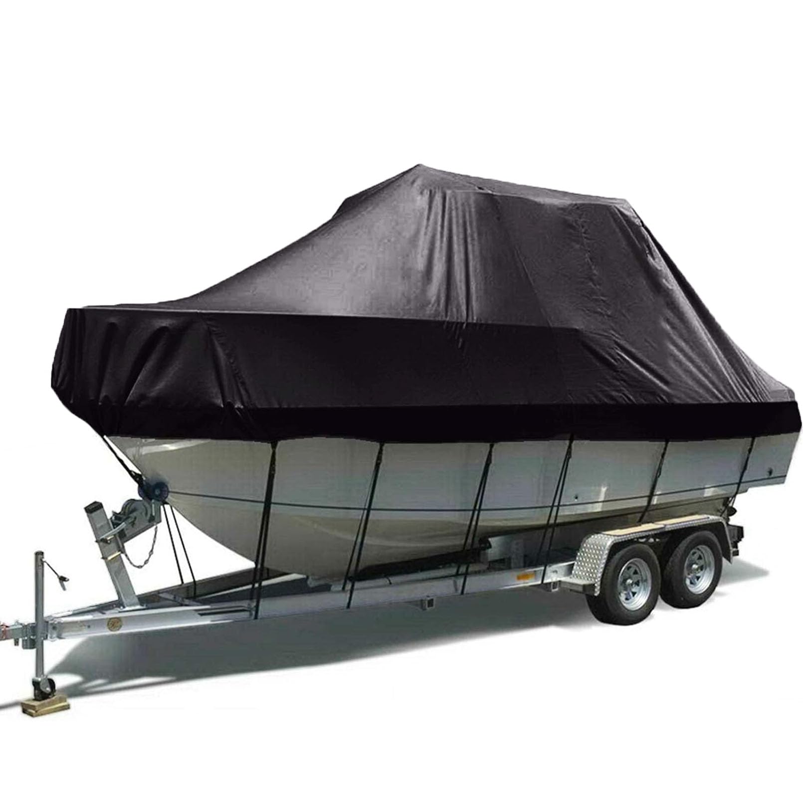 Telo Copri Barca all Season, Copertura per Barca Impermeabile, 420D Oxford Tessuto Telo Copri per Barche per Scafo a V Tri-Scafo Barca da Sci da Pesca,16 * 18FT=636 * 332CM