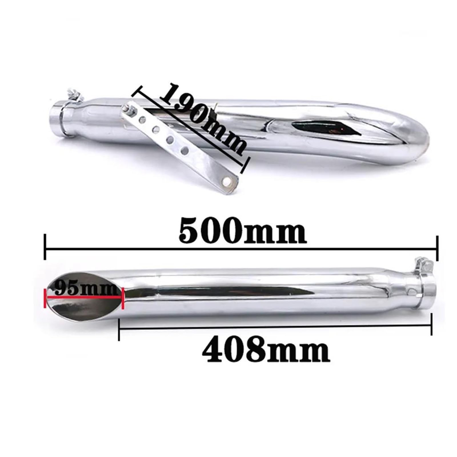 Universale Cromato Per Moto Cafe Racer Tubo Di Scarico Marmitta Coda Silenziatore Per Harley Bobber