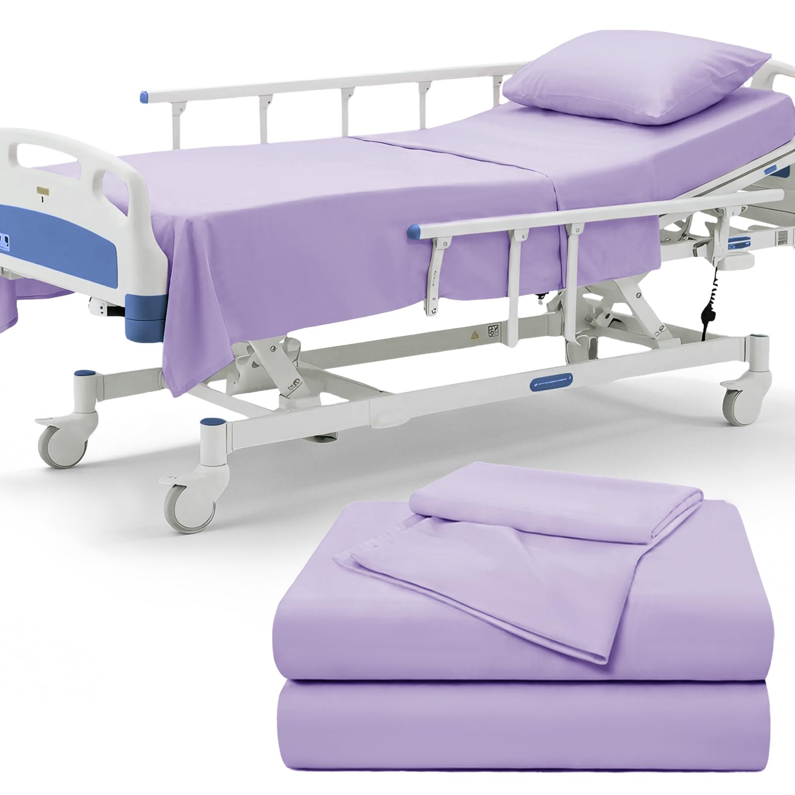 P Pothuiny Hospital Bed Sheet Set - White Microfiber -21