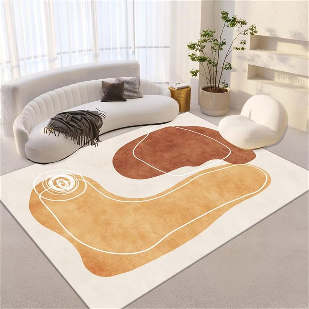 Tapis de bureau sol lavable et doux marron 80x150 cm