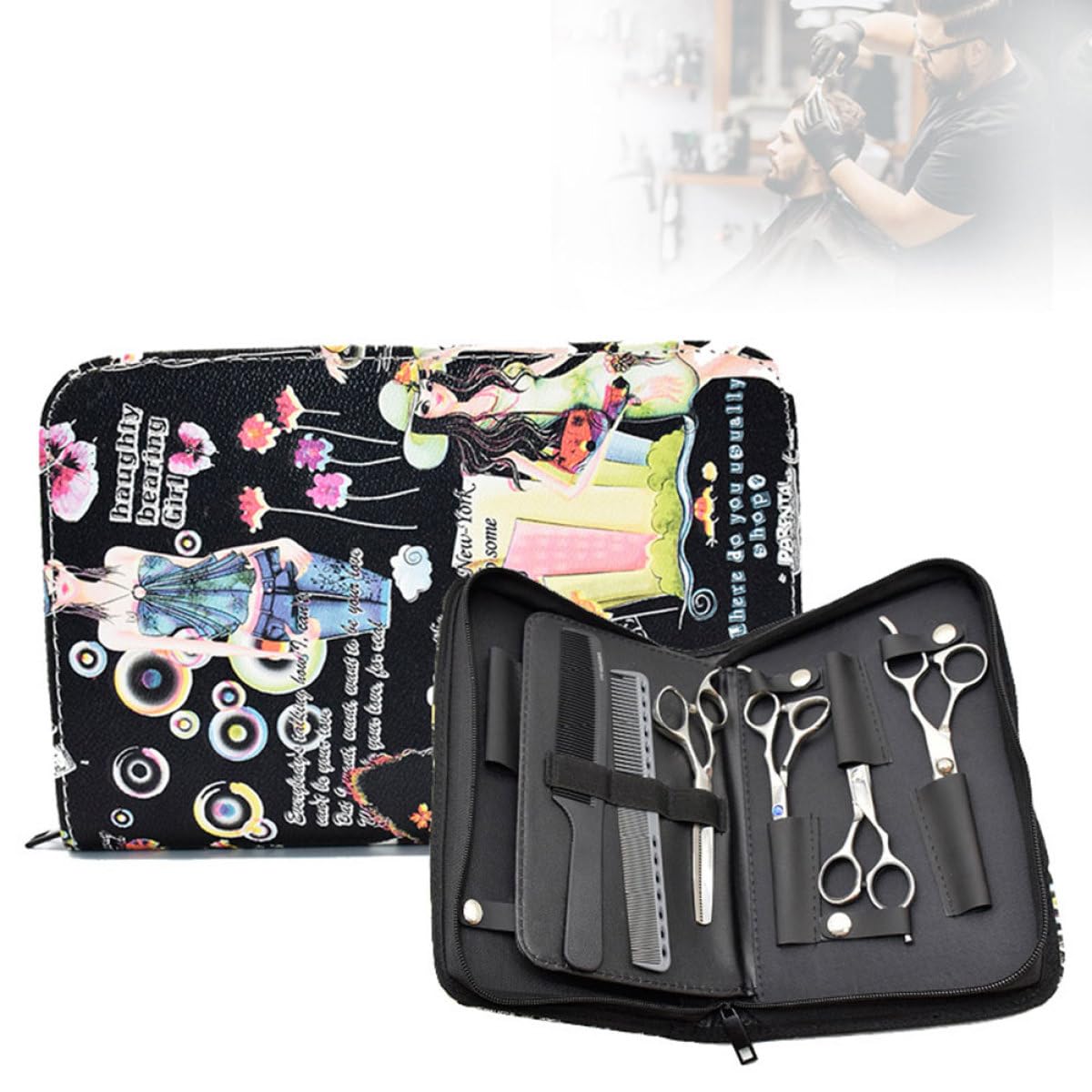 Borsa Porta Attrezzi Parrucchiera Tasche Multiple in Canvas