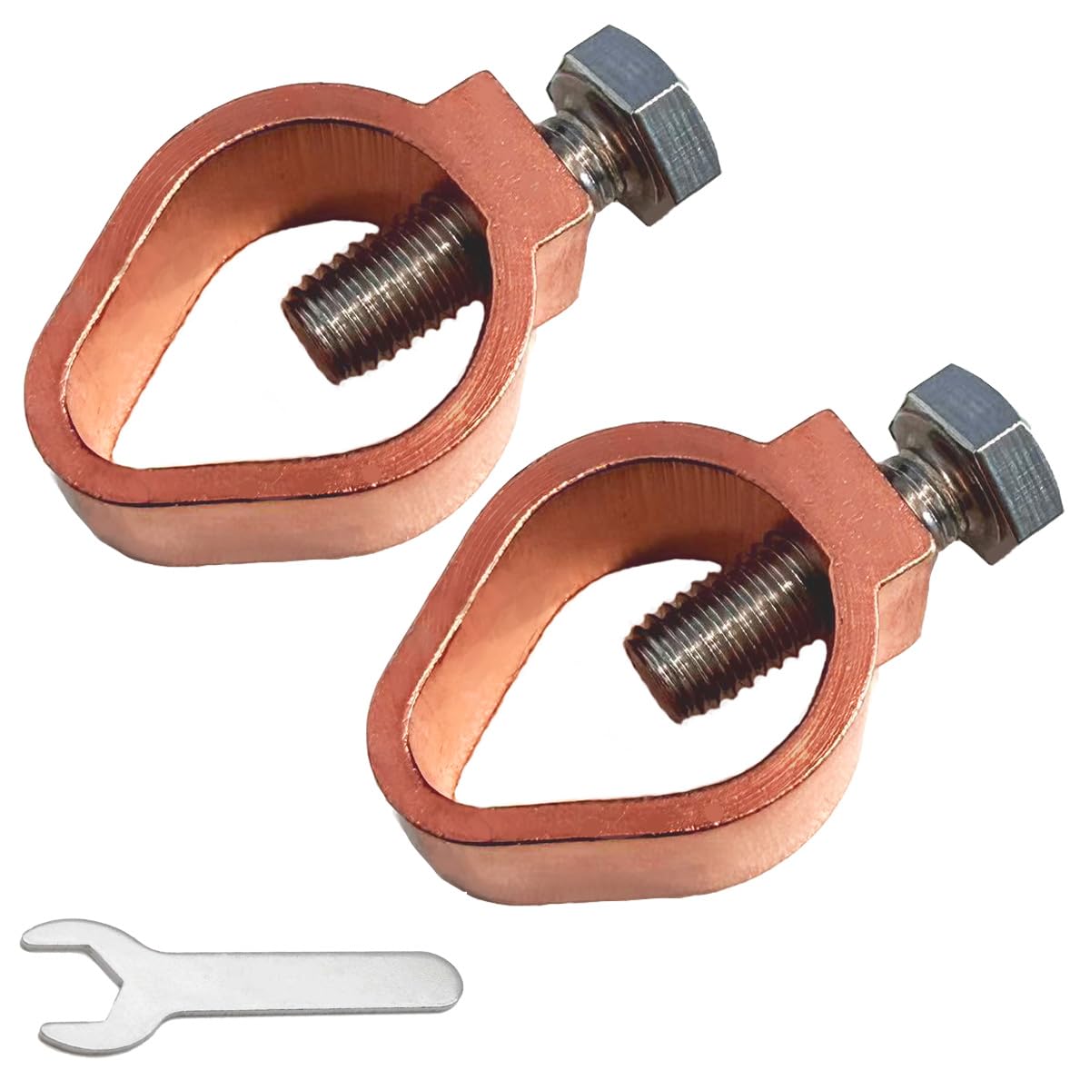 HEVIDUBANA 2 Pcs Copper Brass Ground Rod Clamps - electrical connectors | Mubboo