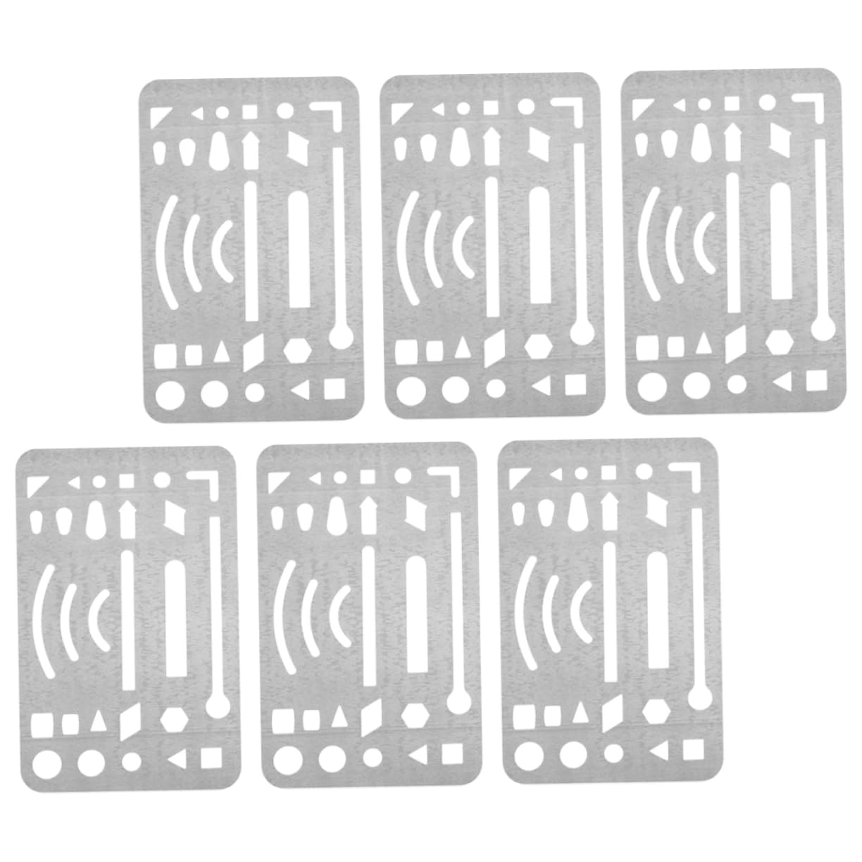 BCOATH Stainless Erasing Shield for Craft 6pcs Set Metal Eraser Shield DIY Drafting Tool