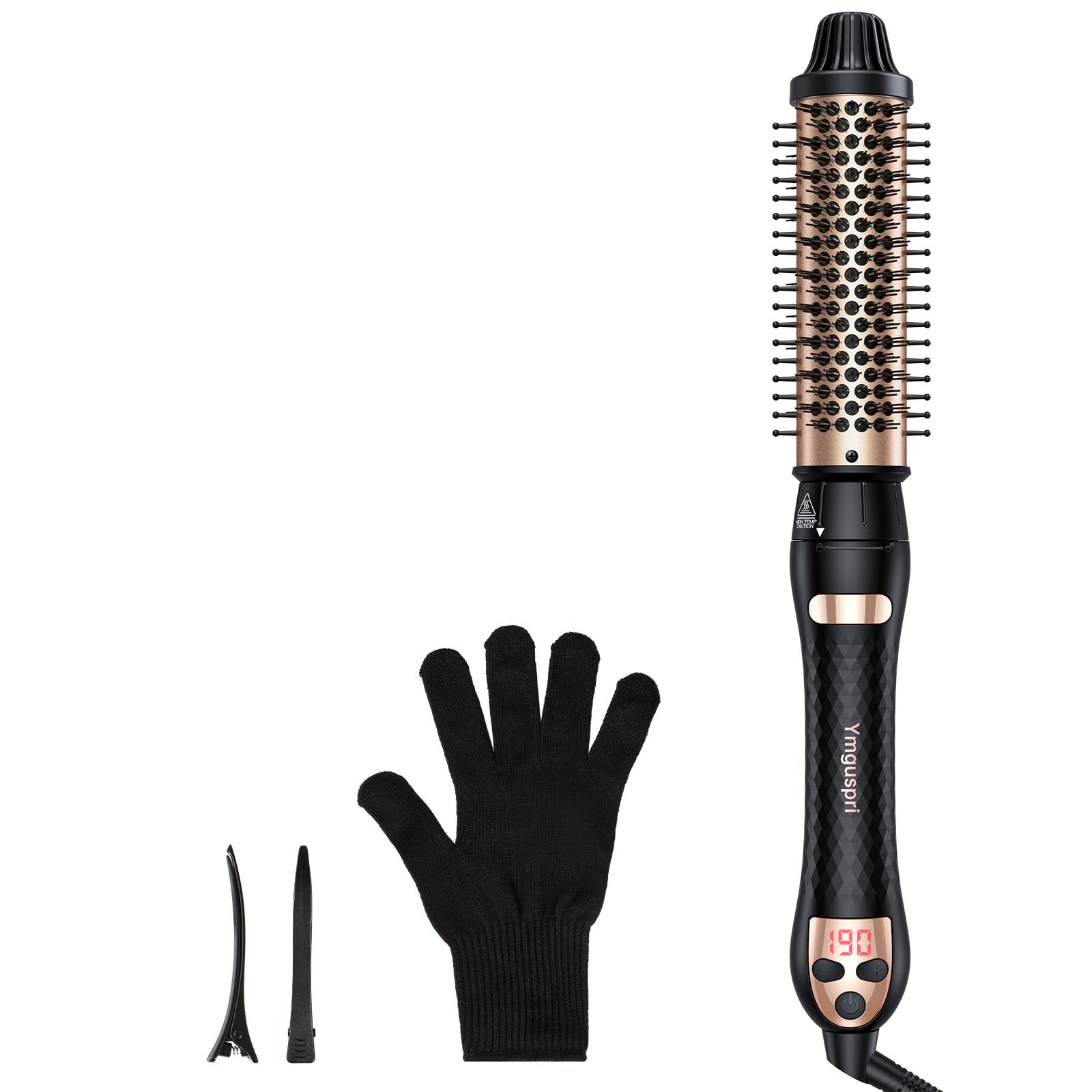 3-in-1 Thermal Brush for Blowout Look, 1.5 inch Heated Round Brush with Ion Detachable Heated, Makes Hair Straightening and Smoother Get Natural Curls, Dual Voltage for Travel, Quick&Easy