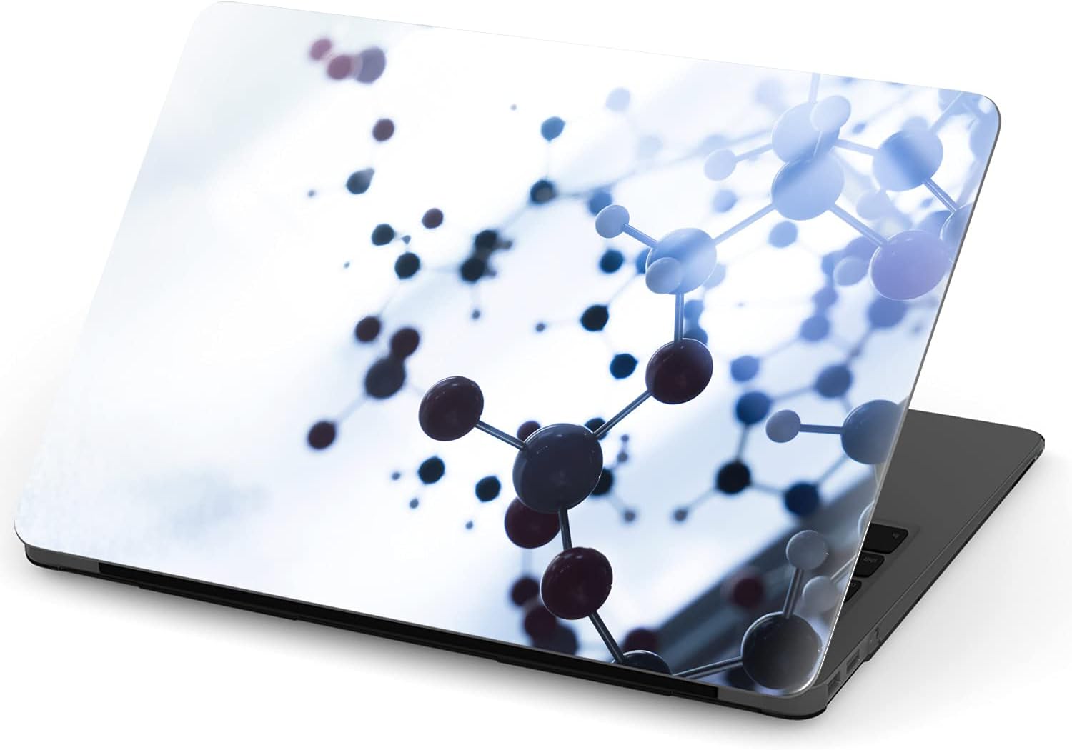 Mertak Hard Case Compatible with MacBook Pro 16 14 Air 15 13 inch M3 M2 M1 Mac 2024 2023 2022 2018 Molecules Pattern Print Clear Protective Touch Bar Black White Chemistry Plastic Laptop Science