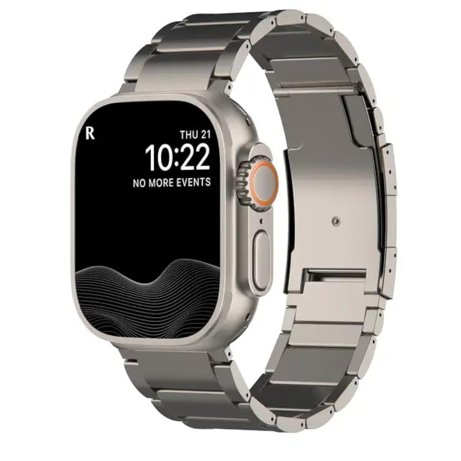 Titanium Metal Watch Band Compatible with Apple Watch Series 10 | Ultra 2 | 9 | 8 Ultra | 8 | 7 | 6 49/46/45/44/42 mm, Light Wieght with Double Button Clasp Strap