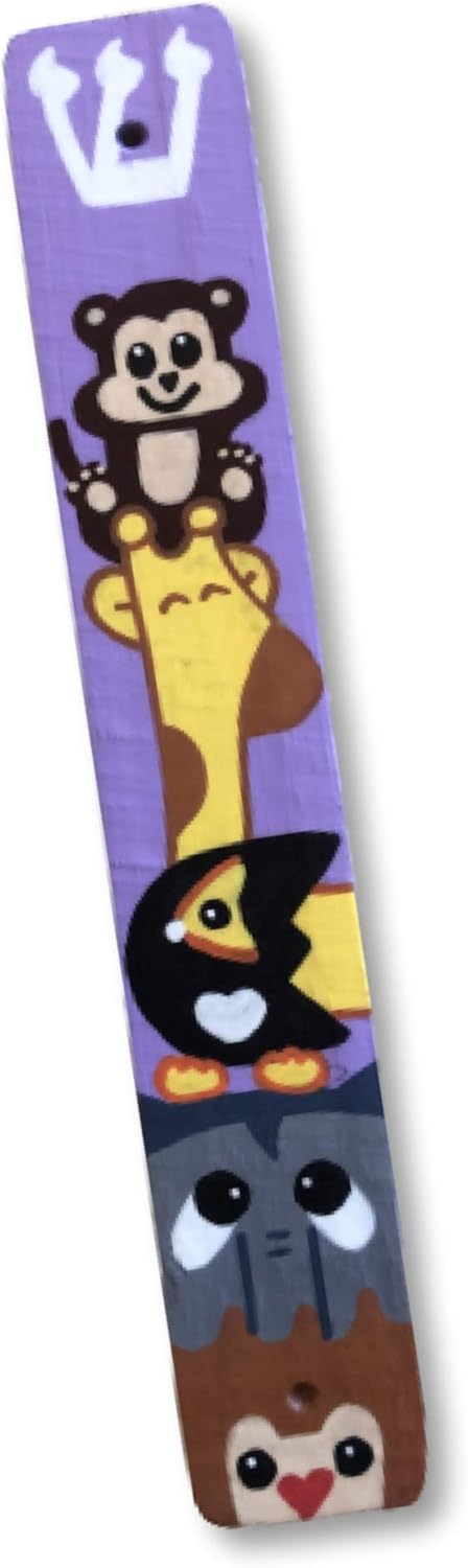 Mezuzah, Zoo Animals, Children's Scroll Case, Jewish Baby Gift (Light Purple, Add Kosher Scroll)