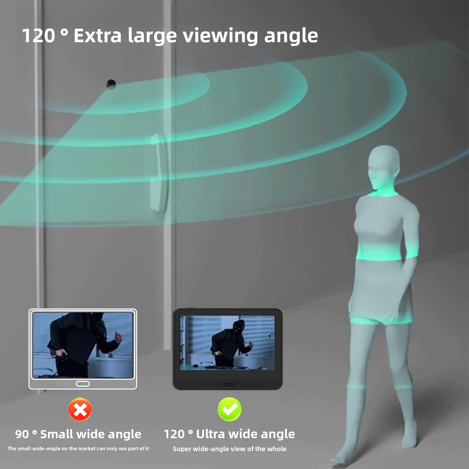 Annadue Telecamera Spioncino 1080P, Spioncino Digitale con Schermo Colori 4,3 Pollici, Rilevamento Umano PIR, Registrazione Ad Alta Definizione, Cambio Vocale, per Monitoraggio