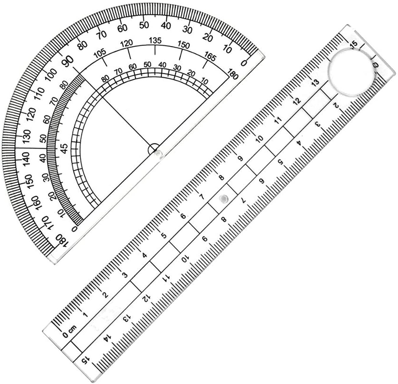 AKAZI Geometrie-Set Mathematik-Geometrie-Kit-Set Schülerbedarf mit bruchsicherer Aufbewahrungsbox für technische Zeichnungen Kompass Winkelmesser Lineal (8 STÜCKE) Kompass-Set