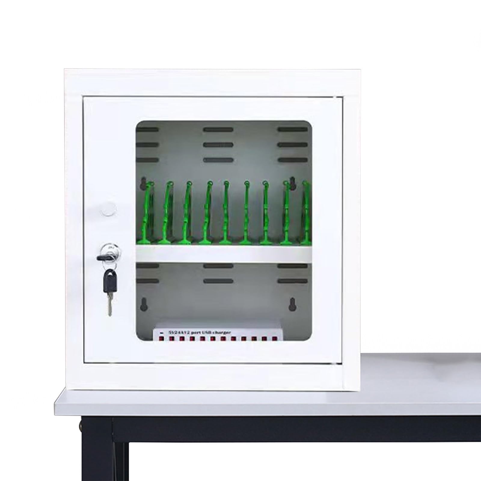 GTHTUHFD Secure Smartphone Charging Locker - Rechargeable Mobile Phone Storage Cabinet For Schools Churches Airports - Safe Cell Phone Charging Station For Public Use,White-12slots