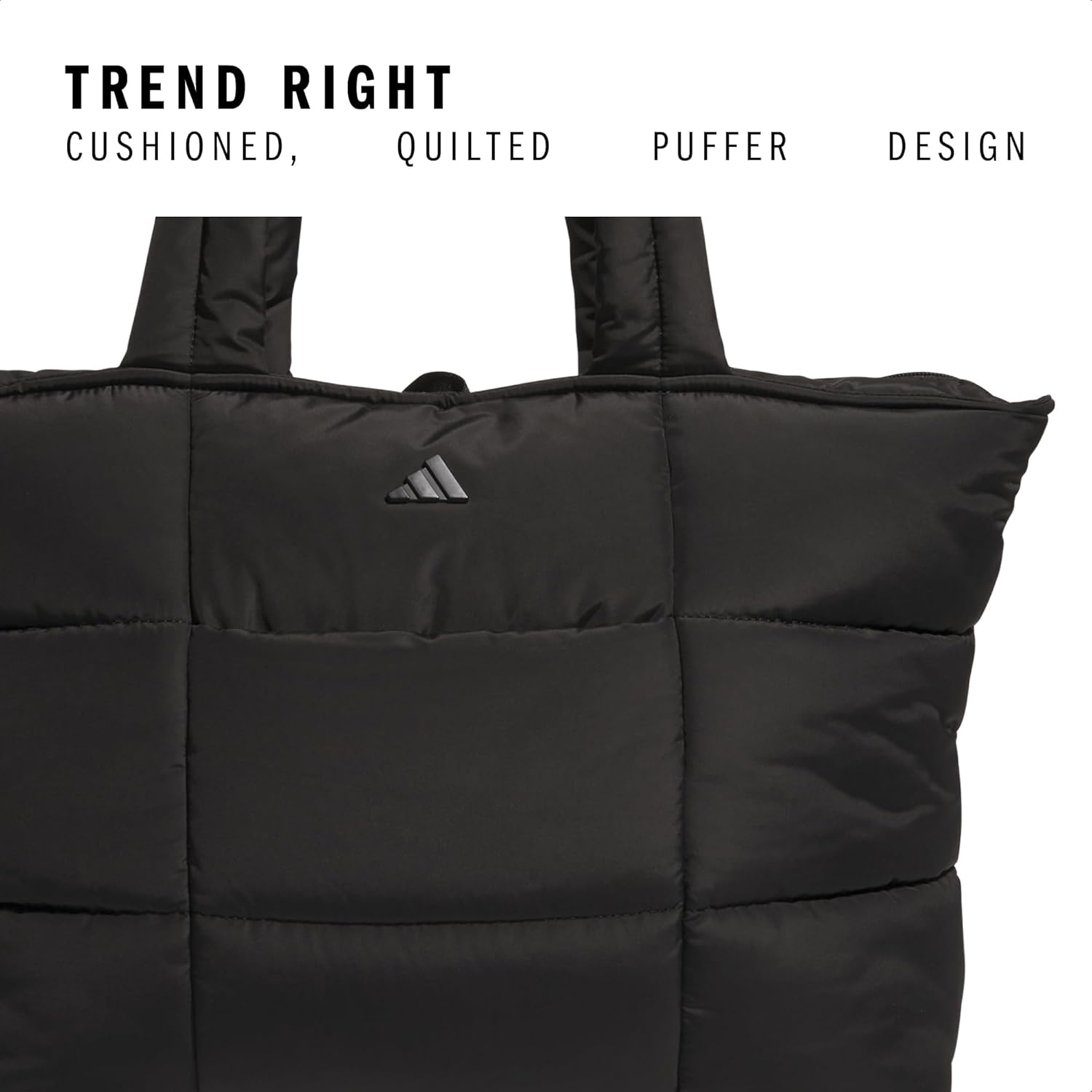 adidas Unisex Quilted Tote – Puffer Shoulder Bag - Image 3