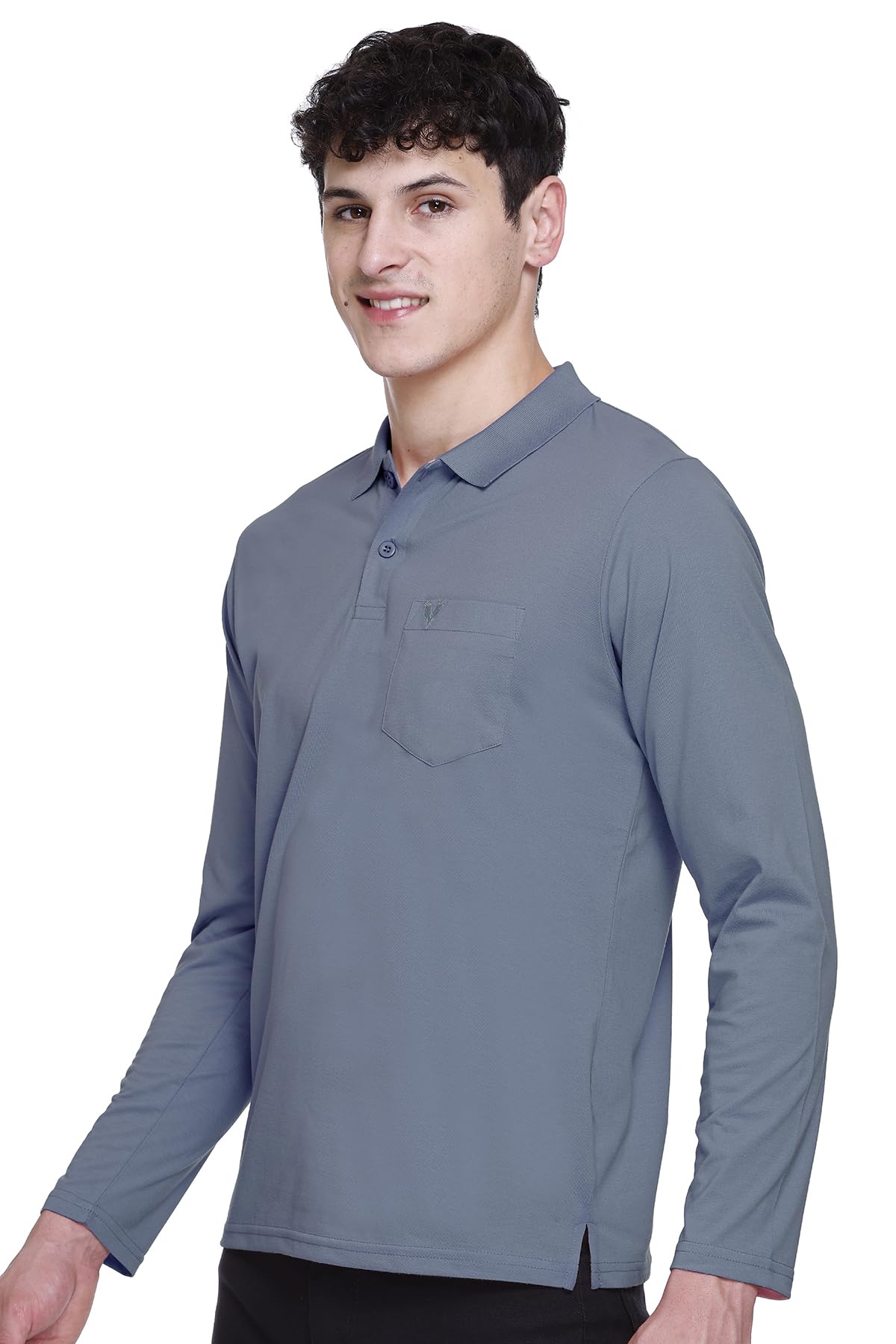 Polo Full Sleeve t Shirt for Men Cotton with Pocket and Collar - Regular Fit Tshirt