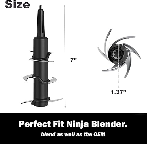 Miniatura 3 de Blender 6 cuchillas de repuesto compatibles con jarra Ninja de 72 onzas, piezas de repuesto compatibles con Ninja Blender 1100 1200 1500 vatios