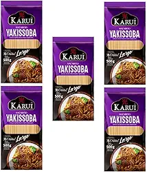 Kit 05 Macarrão Para Yakissoba Yakisoba Largo Karui 500gr