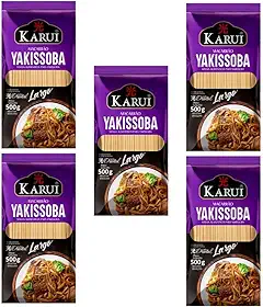 Kit 05 Macarrão Para Yakissoba Yakisoba Largo Karui 500gr